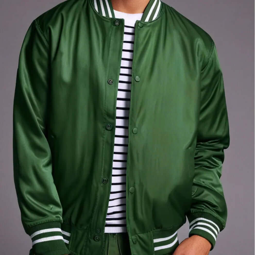 Hatch Sports Mens Satin Jacket All Green Hatch Sports
