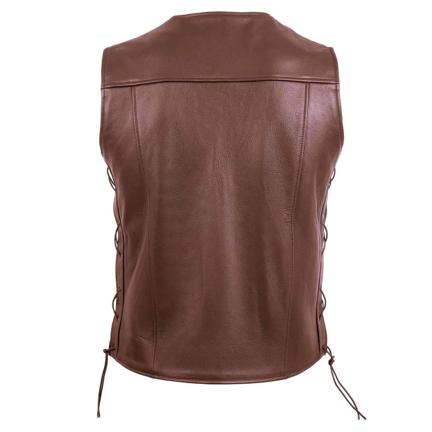 Premium Classic Men's Genuine Leather Vest Stylish High Quality Motorcycle Vest - Hatch Sports