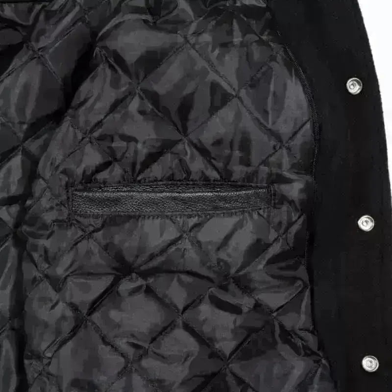 Hatch Sports Men’s Varsity Baseball Jacket Wool Body Genuine Cowhide Leather Arms Varsity - Hatch Sports