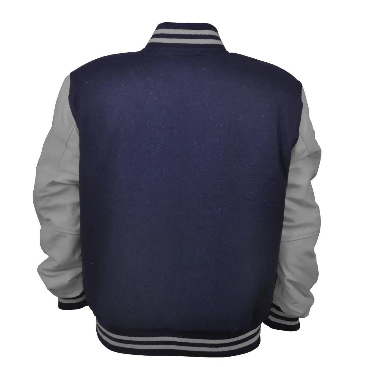 Hatch Sports Mens Jacket Wool+Leather Navy Blue/Light Grey - Hatch Sports