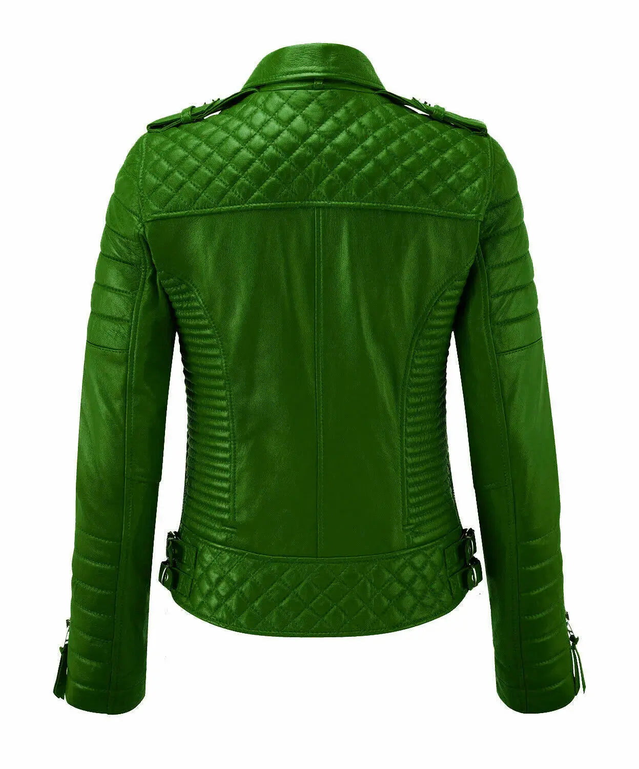 Hatch Sports Women's Green Motorcycle Biker Jackets Cafe Racer Retro Slim Fit Jackets - Hatch Sports