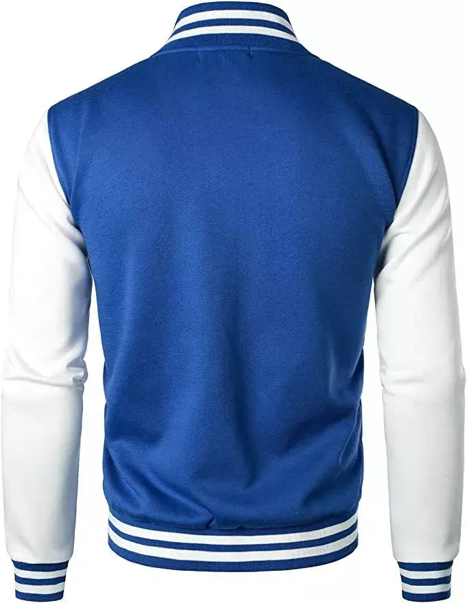 New Men's Premium Classic Snap Button Vintage Baseball Letterman Varsity Jacket - Hatch Sports