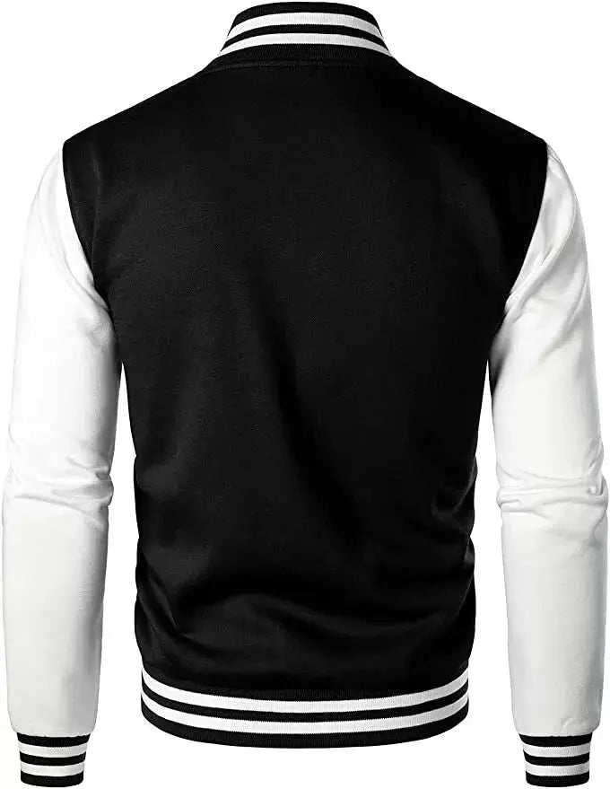 New Men's Premium Classic Snap Button Vintage Baseball Letterman Varsity Jacket - Hatch Sports