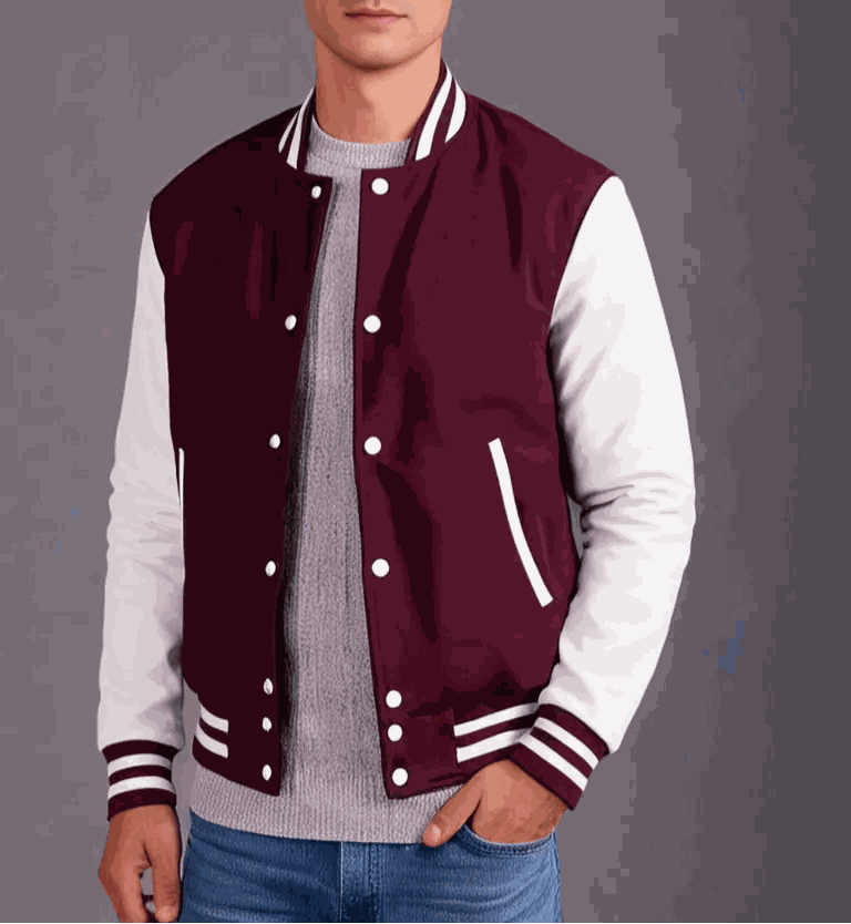 Hatch Sports Men’s Varsity Baseball Letterman Jacket Wool Hatch Sports