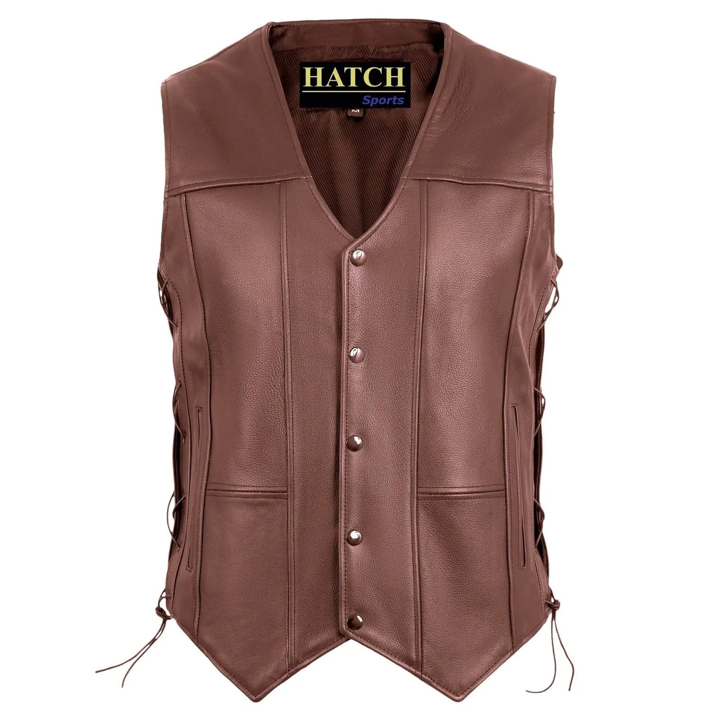 Premium Classic Men's Genuine Leather Vest Stylish High Quality Motorcycle Vest - Hatch Sports