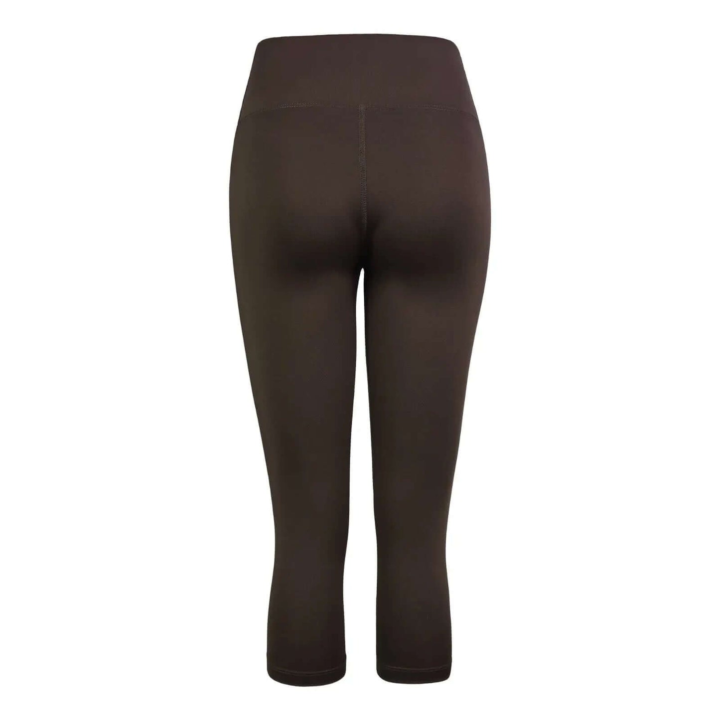 Back view of ladies compression thermal high waist shorts for gym and yoga, showcasing a sleek and stylish design.