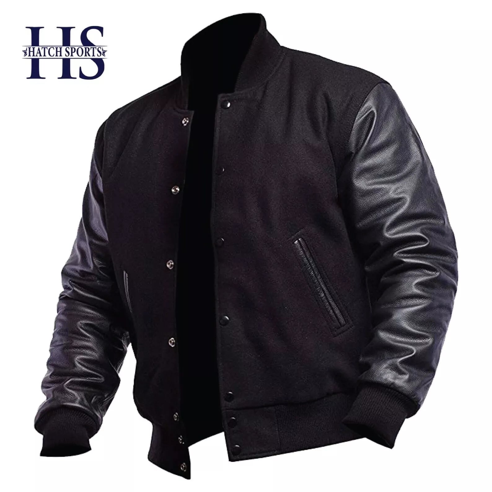 varsity jacket full black