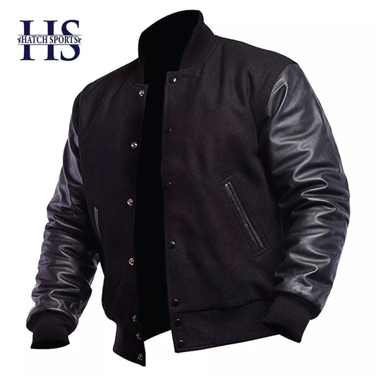 varsity jacket full black