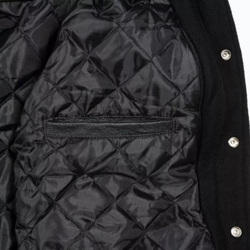 Hatch Sports Men’s Varsity Baseball Jacket Wool Body Genuine Leather Arms Letterman Jacket
