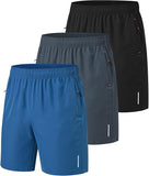 Pack of 3 Mens Shorts Gym Shorts Black Quick Dry Basketball Tennis Shorts