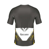 Mens Cycling Jersey Summer Bicycle Riding Breathable Biking Shirt With Pockets - back view design by Deckra