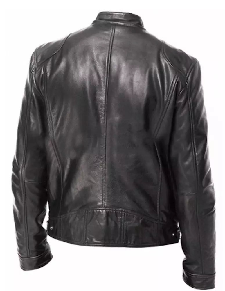 Classic Black Leather Biker Jacket