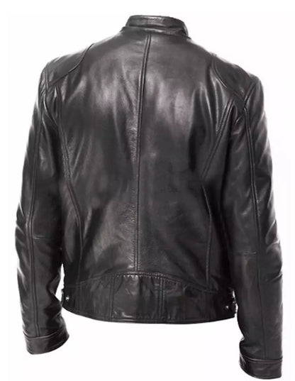 Classic Black Leather Biker Jacket