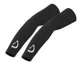 Arm Warmers UV Sun Protect Compression Sports Running - black cycling arm sleeves for sun protection and comfort.