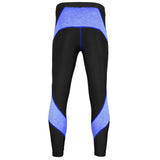 Men Compression Tight Pants Base Layer in black and blue, perfect for running and fitness activities with quick-dry fabric.