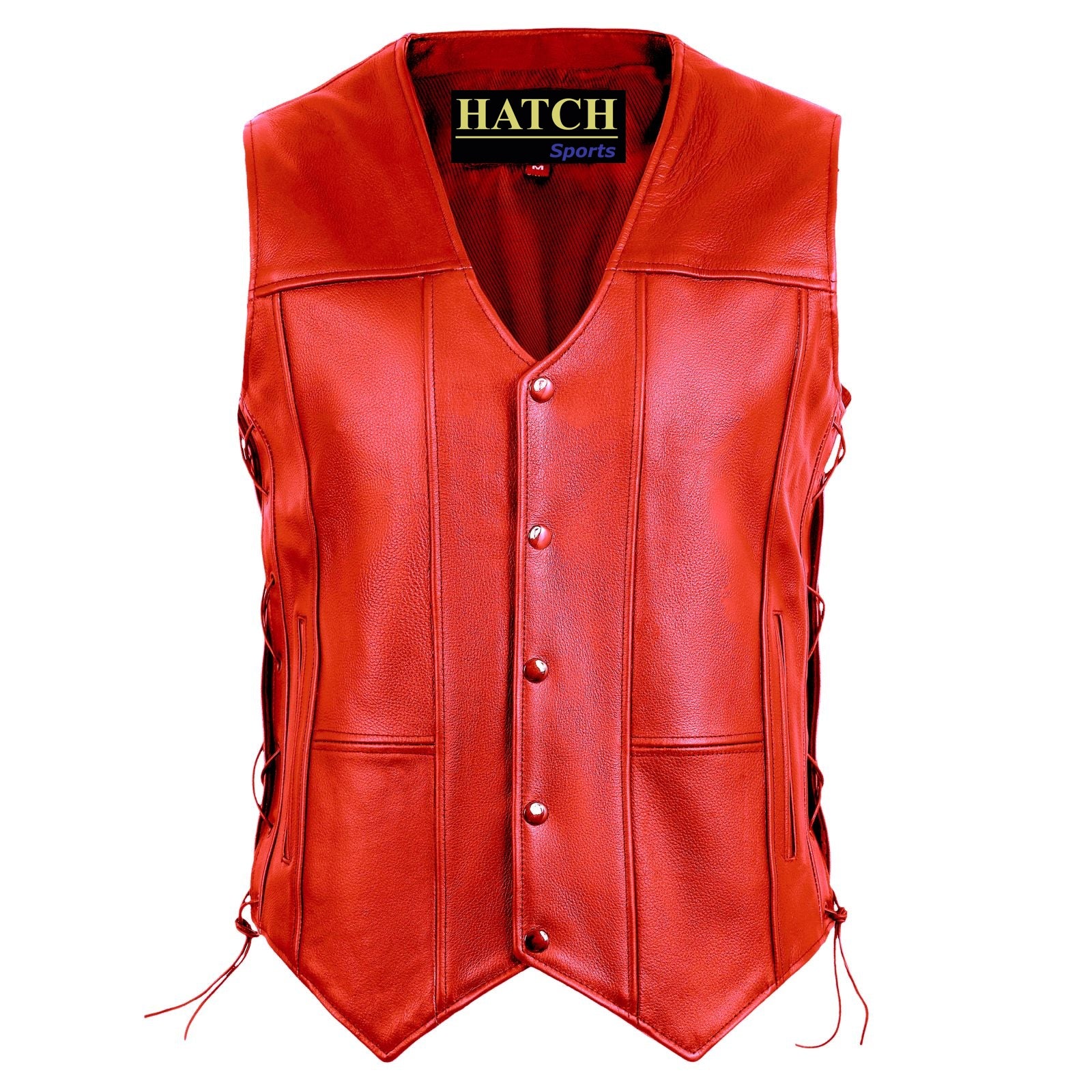 Leather Vest Red
