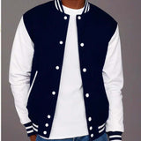 Classic Leather Wool Letterman Jacket Varsity Bomber Hatch Sports