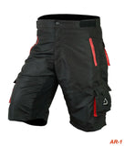 MTB Shorts Men's Cycling Off Road Team Racing Baggy Bicycle Padded Liner Shorts with pockets and reflective logo