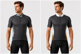 Mens Cycling Jersey Summer Bicycle Riding Breathable Biking Shirt With Pockets in two stylish designs.