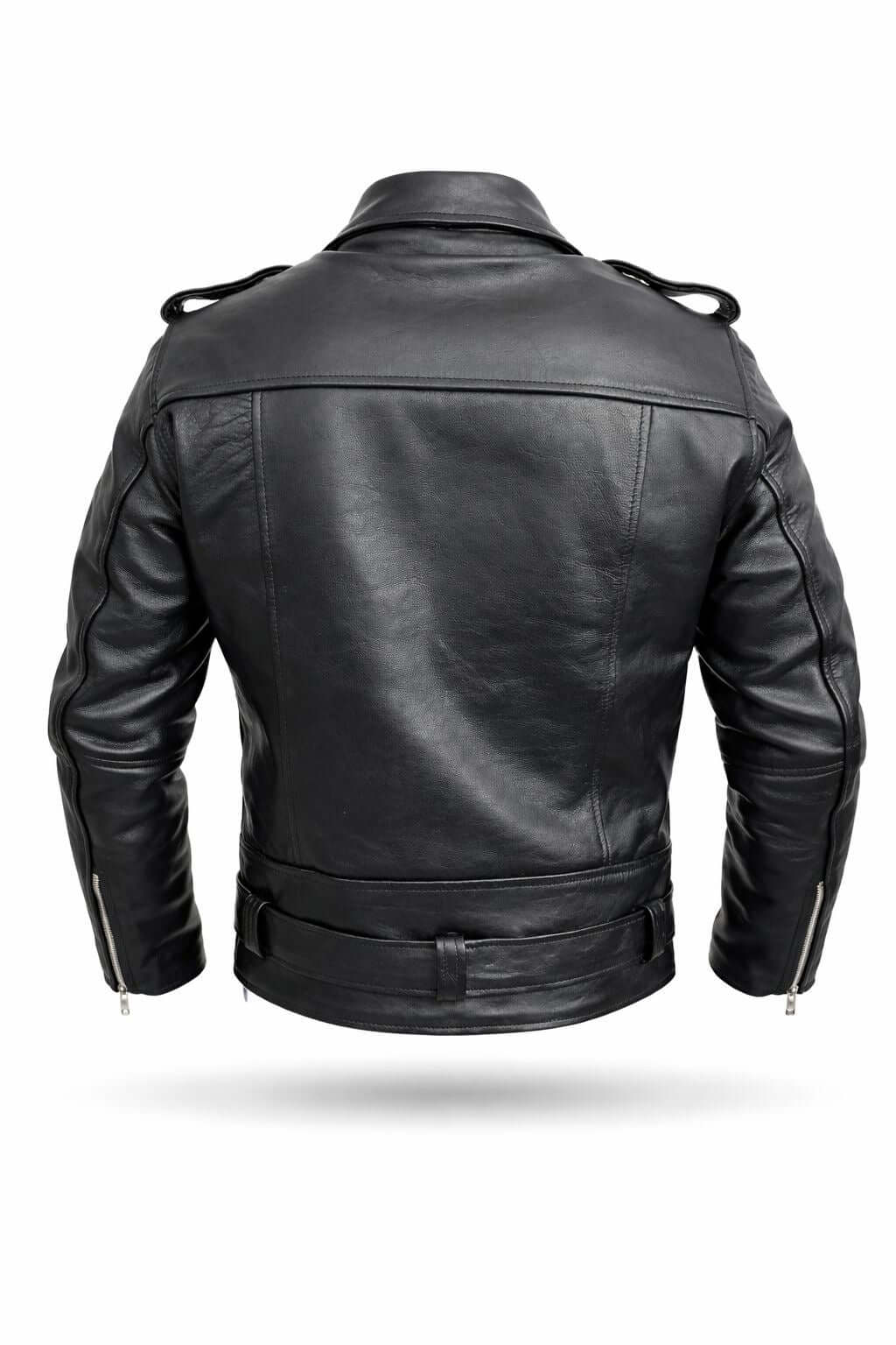 Mens Leather eJacket Genuine Cowhide Motorcycle Coat Fashion Motorbike Jacket Hatch Sports