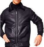 Men’s Faux Leather Jacket Warm Winter Fur Coat Motorcycle Bomber Jacket