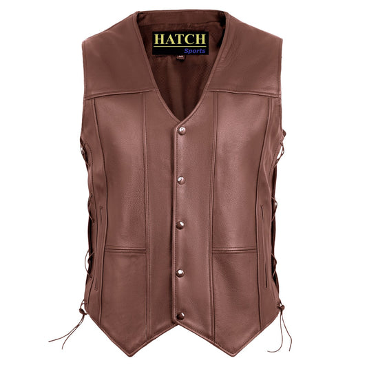 Premium Classic Men's Genuine Leather Vest Stylish High Quality Motorcycle Vest