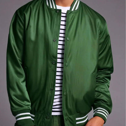 Hatch Sports Mens Satin Jacket All Green Hatch Sports