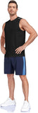 Pack of 3 Mens Sport Tank Tops Black GYM Fitness Quick Dry