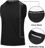 Pack of 3 Mens Sport Tank Tops Black GYM Fitness Quick Dry