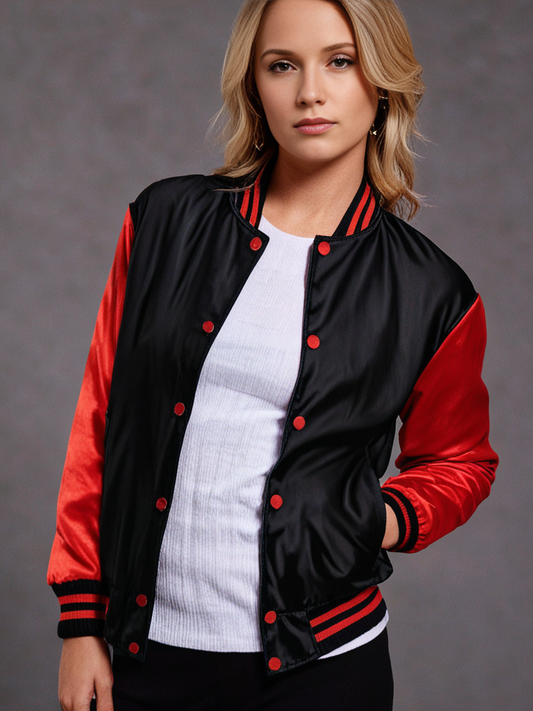 Hatch Sports Women Satin Jacket Black/Red Hatch Sports