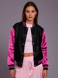 Hatch Sports Women Satin Jacket Black/Pink