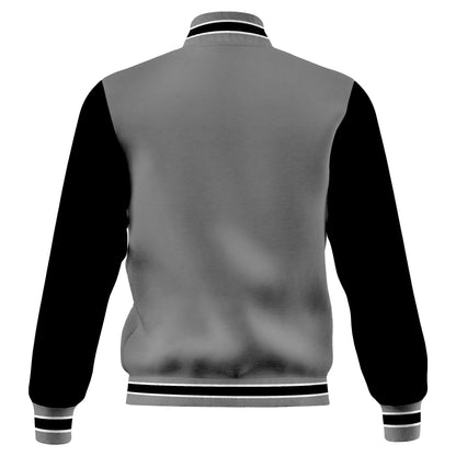 Hatch Sports  Men's Jacket Fleece Outdoor Winter Bomber Letterman Jackets Grey/Black