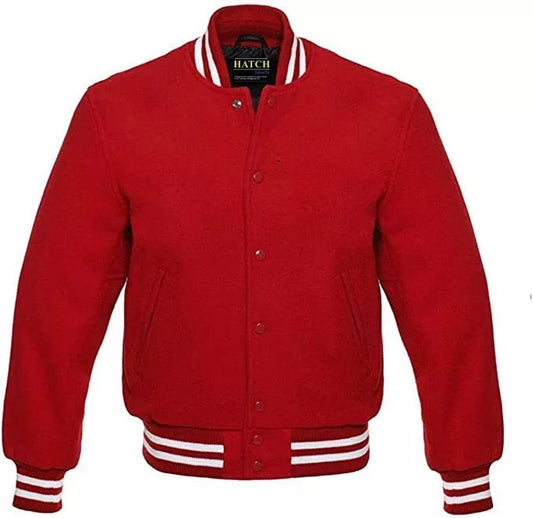 Hatch Sports Mens Premium Quality Classic All Wool College Baseball Letterman Varsity Jacket