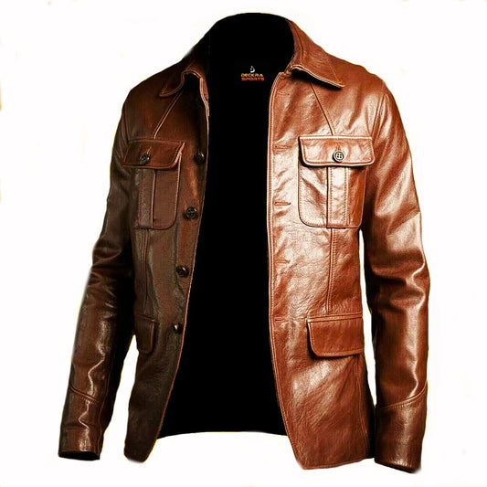 Brown Leather Coat