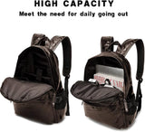 Leather Laptop Backpack for Men Wowen School College