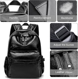 Leather Backpack for Men Wowen School College Casual Travel