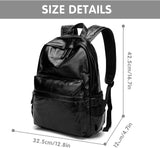 Leather Backpack for Men Wowen School College Casual Travel
