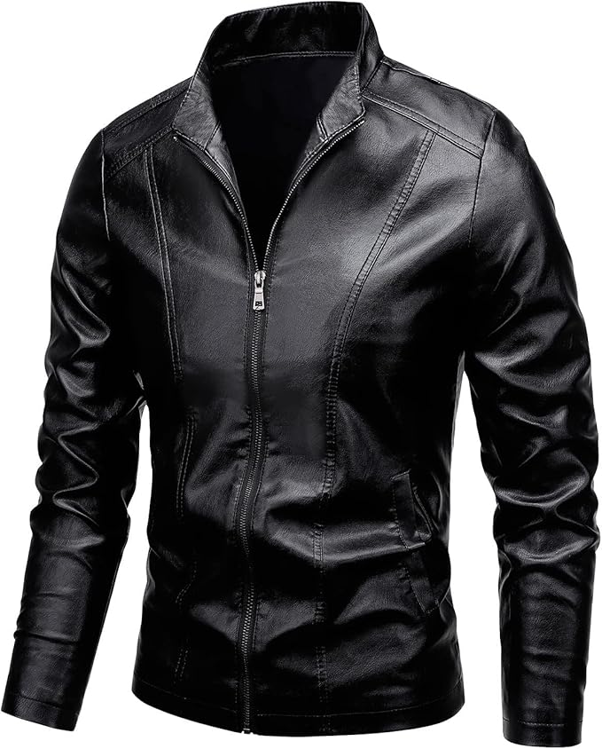 Men's Casual Faux Leather Jacket