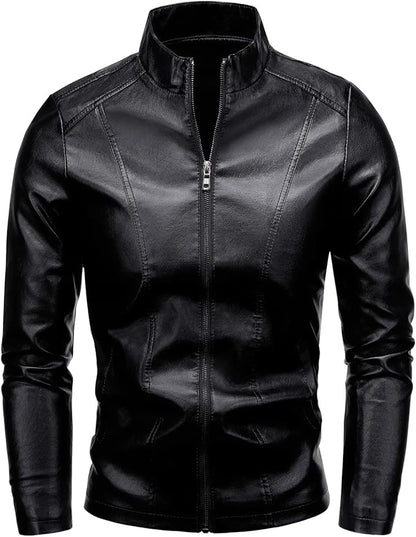 Men's Casual Faux Leather Jacket