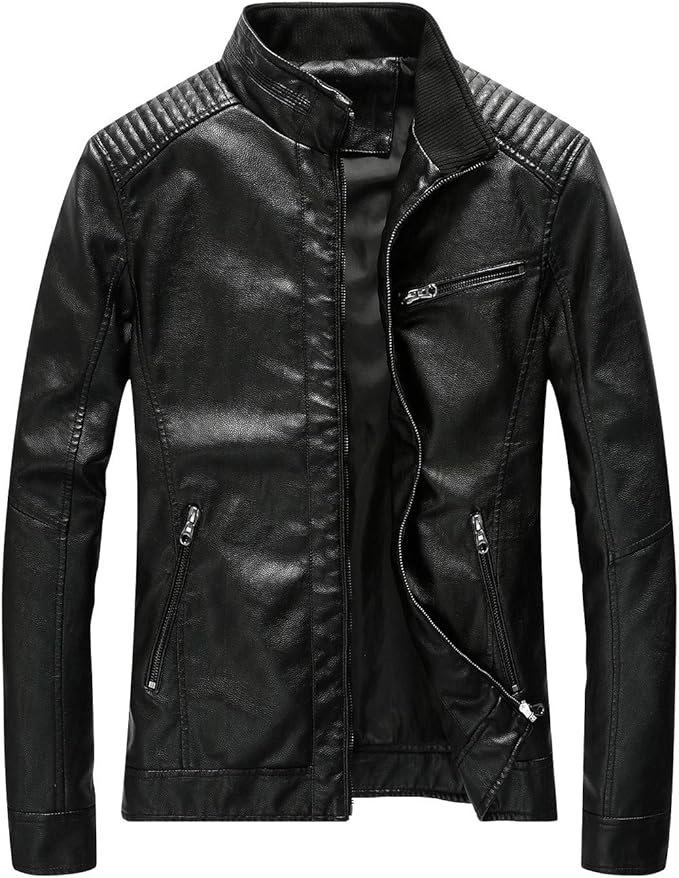 Leather Jacket Men Lightweight Bomber Jackets and Coats
