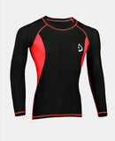 Mens Compression Skin Fit Thermal Base Layer Top Black/Red