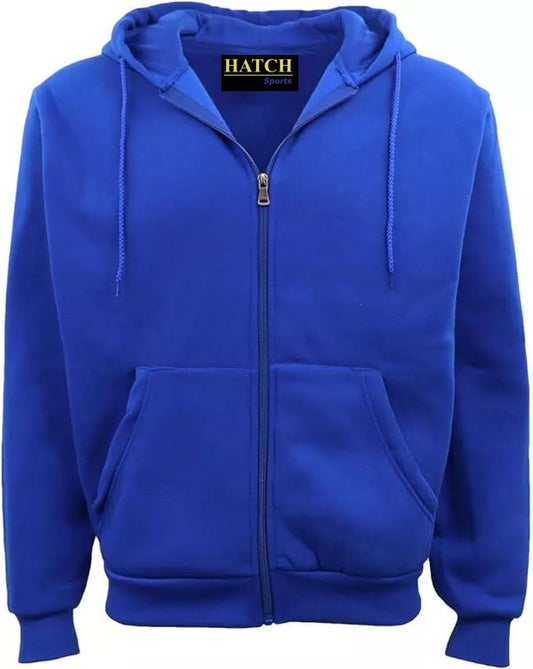 Adult Unisex Zip Plain Fleece Hoodie Hooded Jacket Mens Sweatshirt Jumper XS-5XL