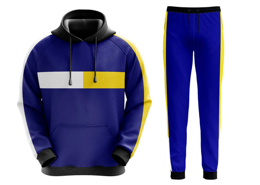 Hooded Plain Tracksuit Fleece Ribbed Cuff Sweatshirts Cotton Blend Joggers Oversize