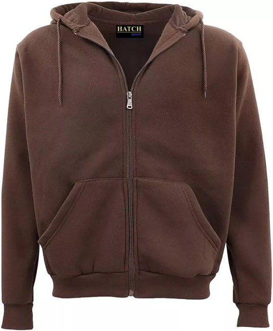Adult Unisex Zip Plain Fleece Hoodie Hooded Jacket Mens Sweatshirt Jumper XS-5XL
