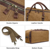Duffle Bag for Travel 60L Canvas Duffel Bag Carry on Genuine Leather