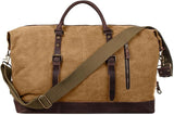Duffle Bag for Travel 60L Canvas Duffel Bag Carry on Genuine Leather