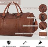 Oversized Travel Duffel Bag Waterproof Leather Weekend Bag Gym Sports