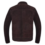 Premium Suede Leather Jacket Men Vintage Cowskin Leather Multi Pockets Casual Trucker Collared Coat Winter