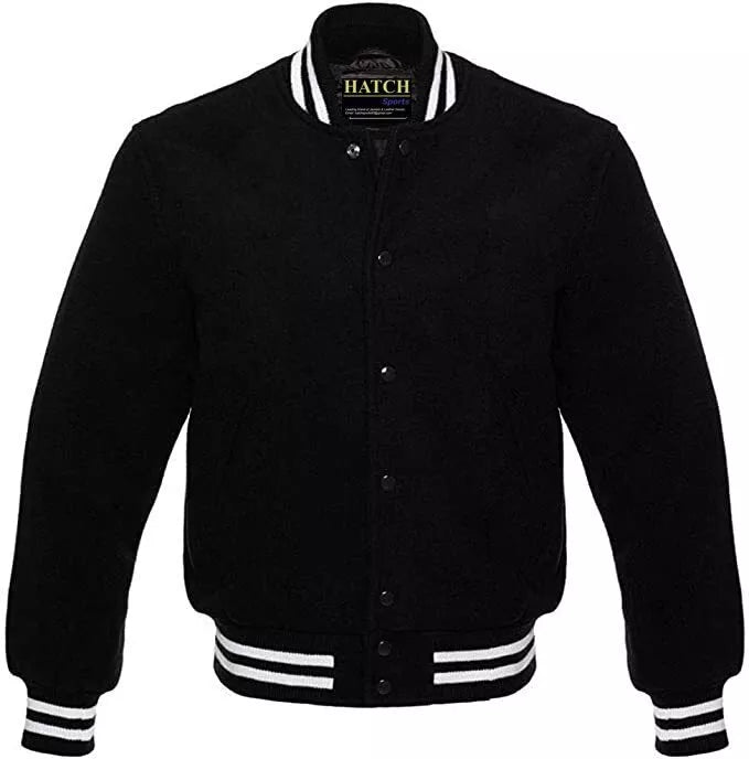 Hatch Sports Mens Premium Quality Classic All Wool College Baseball Letterman Varsity Jacket