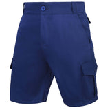 Cargo Shorts 100% Cotton Heavy Duty Multipocket in navy blue with multiple spacious pockets for utility and comfort.